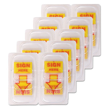 Universal® Deluxe Message Arrow Flags, "sign Here", Yellow, 500-pack freeshipping - TVN Wholesale